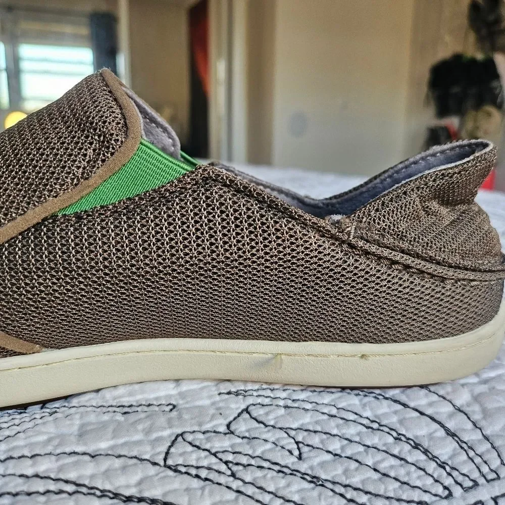EUC Olukai Nohea Mesh Mustang Brown Slip on Men 9.5